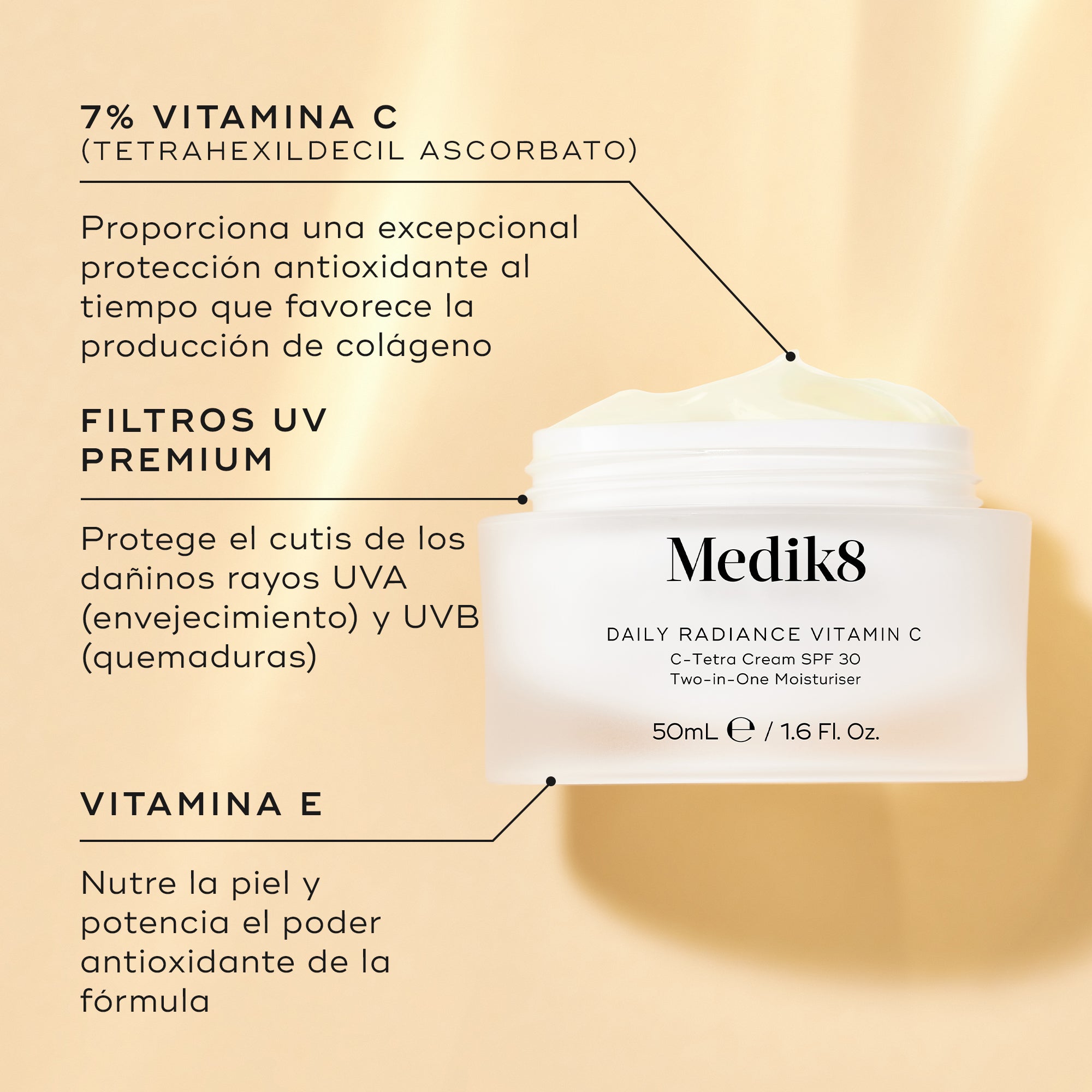 Daily radiance vitamin C Crema facial vitamina C + protector SPF30