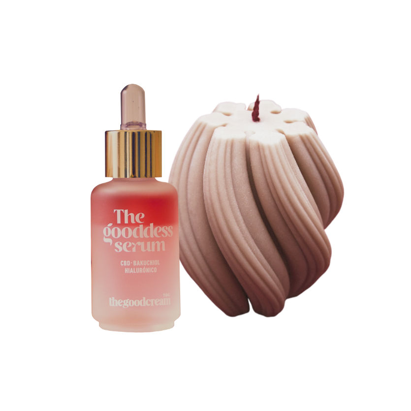 Set Glow & Calm : The Gooddess Serum + Vela Aromática